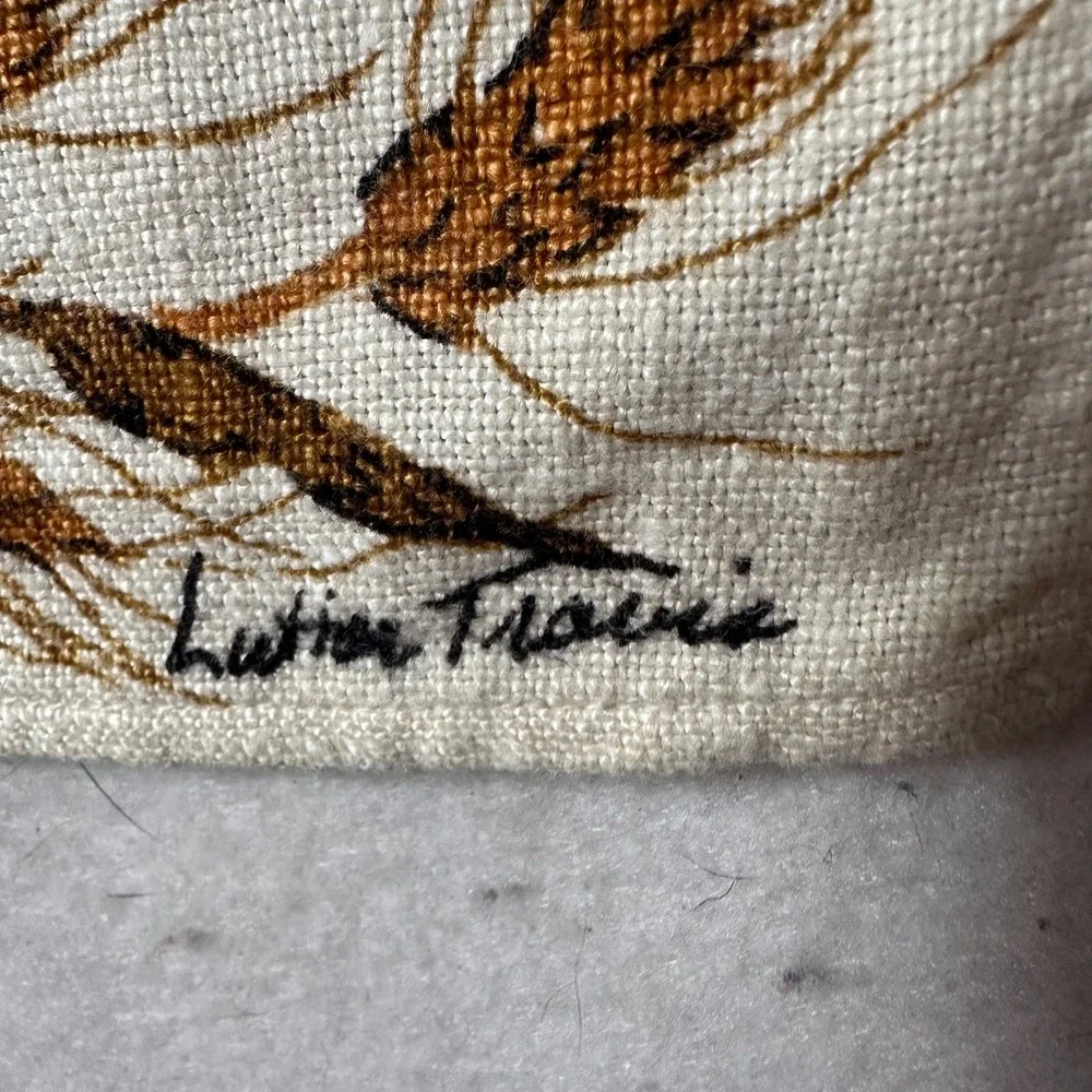 Vintage 1966 Linen Calendar Tea Towel Lutice Travis Give Us This Day Our Bread